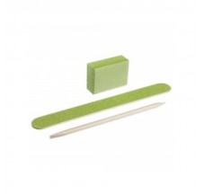 Disposable manicure set, color: green (mini-file 120/120, mini-buff 120/120 , orange stick) Kodi Professional