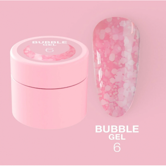 Блесточки для ногтей LUNA Moon Bubble Gel №6 5ml