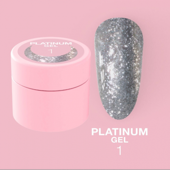 Nail glitter LUNA Moon Platinum Gel №1 5 ml