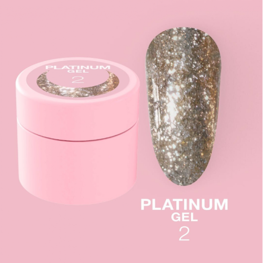 Блесточки для ногтей LUNA Moon Platinum Gel №2 5ml