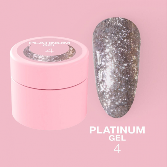 Nail glitter LUNA Moon Platinum Gel №4 5 ml