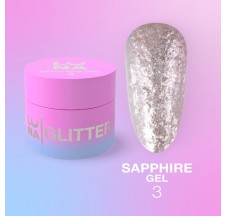 Nail glitter gel LUNA Moon Sapphire Gel №3 5ml
