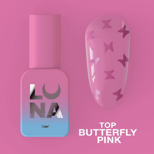 טופ ללק ג'ל Top Butterfly Pink 13ml 