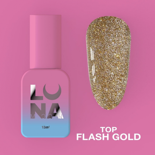 Top for gel polish Top Flash Gold 13ml