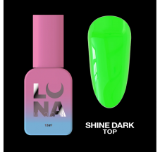 Top for glow-in-the-dark gel polish Top Shine Dark Green 13ml
