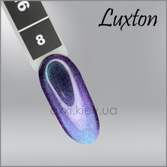 Gel polish LUXTON 9D Cat 8, purple-green-light blue, magnetic, 10 ml