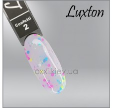 طلاء جل LUXTON Confetti 2، بلون الزبادي مع كونفيتي ملون، 10 مل
