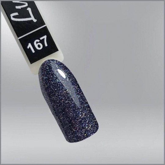 Luxton 167 graphite gel varnish with colored shimmers, 10ml