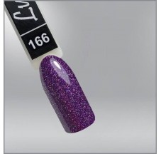 Luxton 166 gel varnish lilac-violet with colored shimmers, 10ml