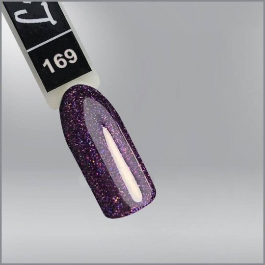 Гель-лак Luxton 169 красно-фиолетовый с цветным шиммером, 10мл
