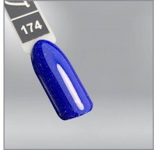 Luxton 174 gel polish blue with colored shimmers, 10ml