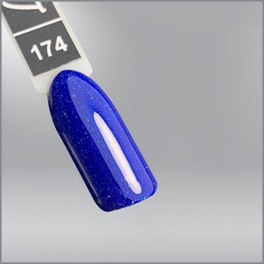Гель-лак Luxton 174 синий с цветными шиммерами, 10мл