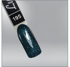 Luxton 195 gel varnish emerald with blue sparkles, 10ml