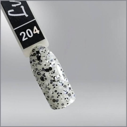 Luxton 204  White and Silver Glitter, 10ml.