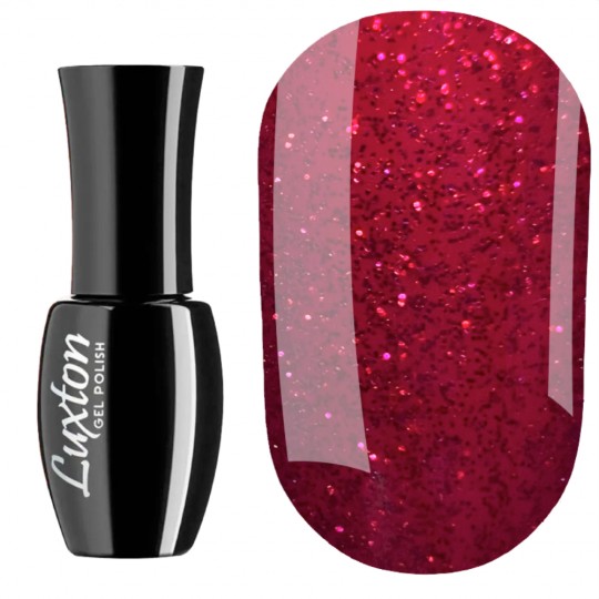 לק ג’ל Luxton מס' 004 (אדום עם נצנצים לבנים) 10 מ"ל (LUX-004)