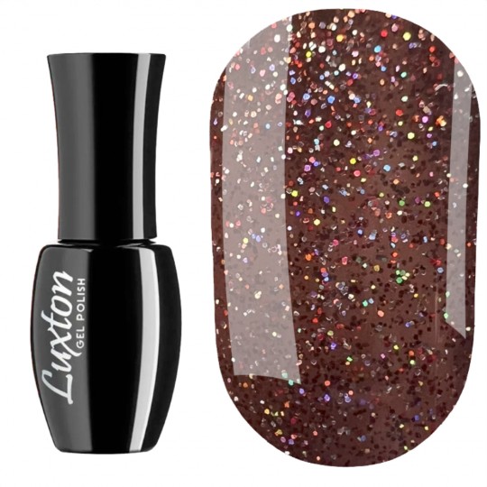 Gel Polish Luxton №165 (dark plum with multicolor glitter) 10 ml (LUX-165)