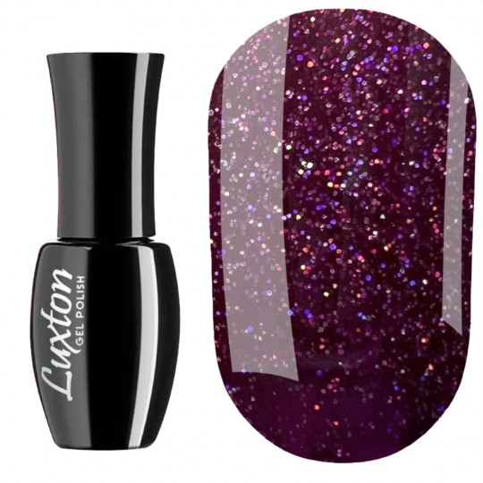Gel Polish Luxton №180 (chocolate-plum with multicolor glitter) 10 ml (LUX-180)