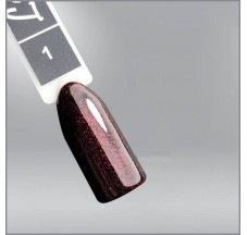 Luxton Gel Lacquer 001 Black with Red Sparkles, 10 ml.