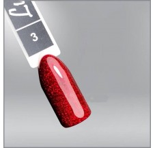 Luxton Gel Lacquer 003 Red with Sparkles, 10 ml.