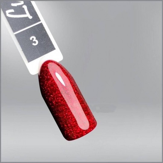 Luxton Gel Lacquer 003 Red with Sparkles, 10 ml.