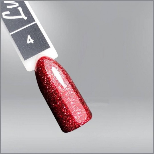 Luxton Gel Lacquer 004 red with white sparkles, 10 ml.