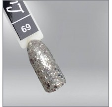 Гель-лак Luxton 069 серебряные конфетти и блестки, 10мл