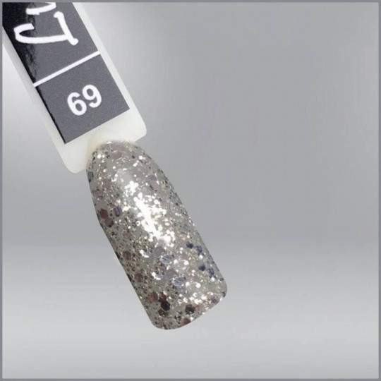 Гель-лак Luxton 069 серебряные конфетти и блестки, 10мл