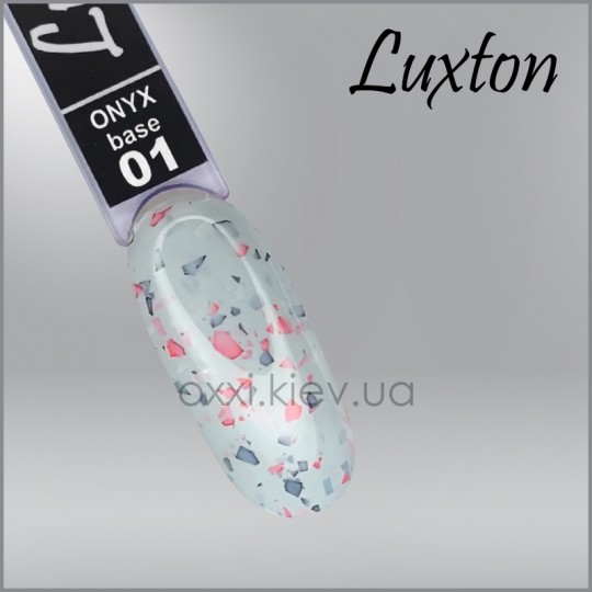 Camouflage base LUXTON Onyx Base 1, grey with red-grey foil flakes, 10 ml