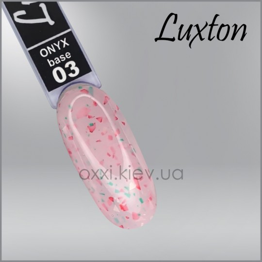 Camouflage base LUXTON Onyx Base 3, pink with red-green foil flakes, 10 ml