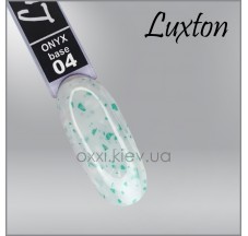 בסיס קמופלאז’ LUXTON Onyx Base 4, לבן עם פתיתי פויל ירוק, 10 מ״ל