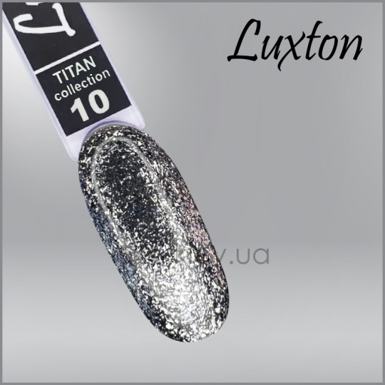 Gel polish LUXTON Titan 10, grey with glitter, 10 ml