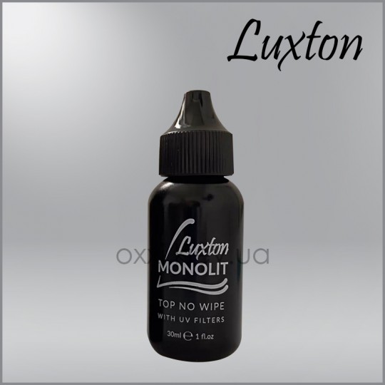 Top coat for gel polish no-wipe Luxton Monolit with UV filter, 30 ml