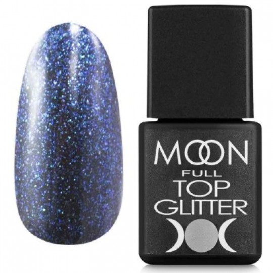 Moon Full Top Glitter Blue №04, 8 мл.