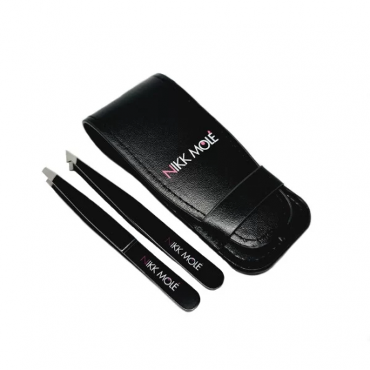 Set of black tweezers Nikk Mole (2 pcs)