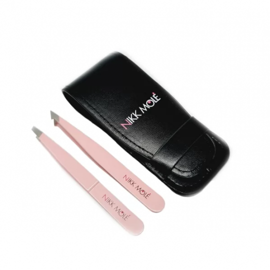 Set of pink Nikk Mole tweezers (2pcs)