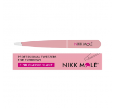 Пинцет для бровей классика (розовый) Nikk Mole