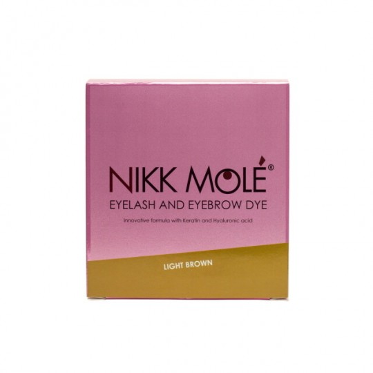 Eyebrow dye NIKK MOLE Tone light brown 25 sachets (5ml) + cream oxidizer 3% in 25 sachets (5ml)