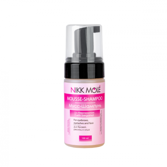 Mousse shampoo for eyebrows, eyelashes and face with bergamot NIKK MOLE - (100ml)