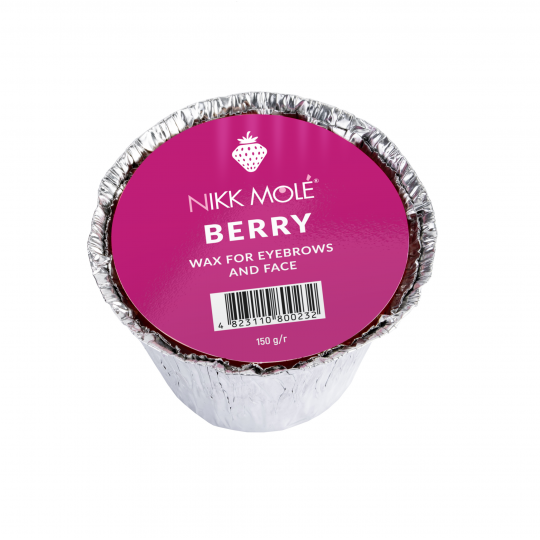 שעווה מוצקה לגבות ולפנים Nikk Mole (Berry) - 150 גרם