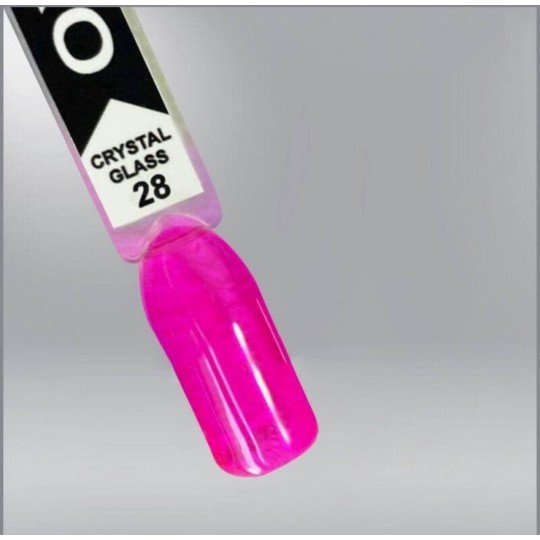 Витражный гель-лак OXXI Crystal Glass 028 розовый, неоновый, 10мл