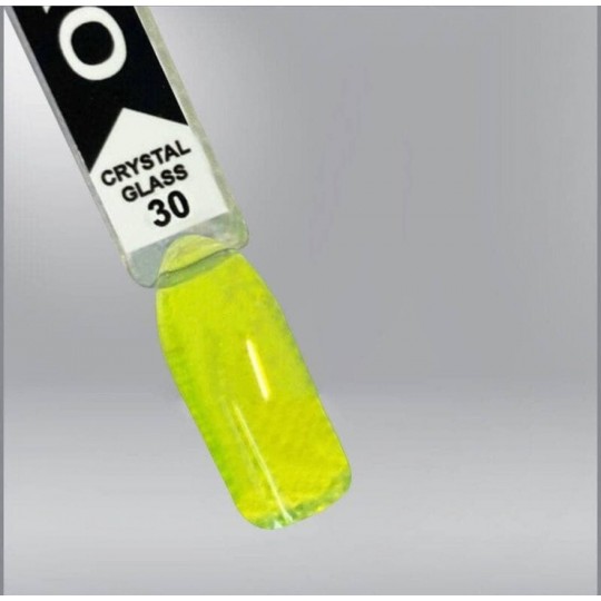 לק ג'ל זכוכית צבעונית OXXI קריסטל זכוכית 030 צהוב, ניאון, 10 מ"ל