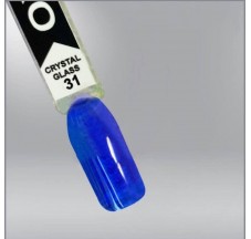 לק ג'ל זכוכית צבעונית OXXI קריסטל זכוכית 031 כחול, 10 מ"ל