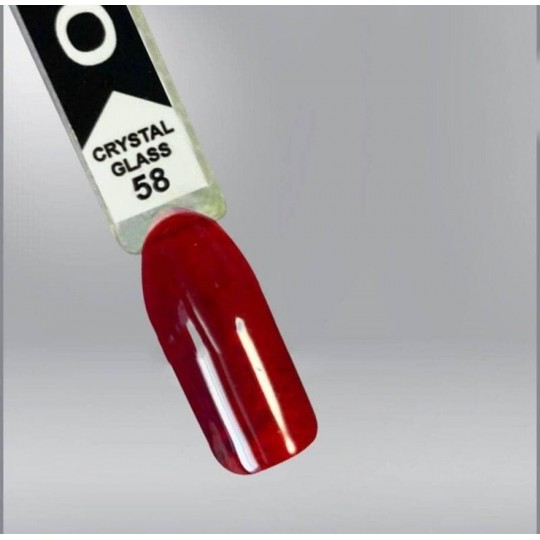 Stained glass gel polish OXXI Crystal Glass 058 red, 10ml