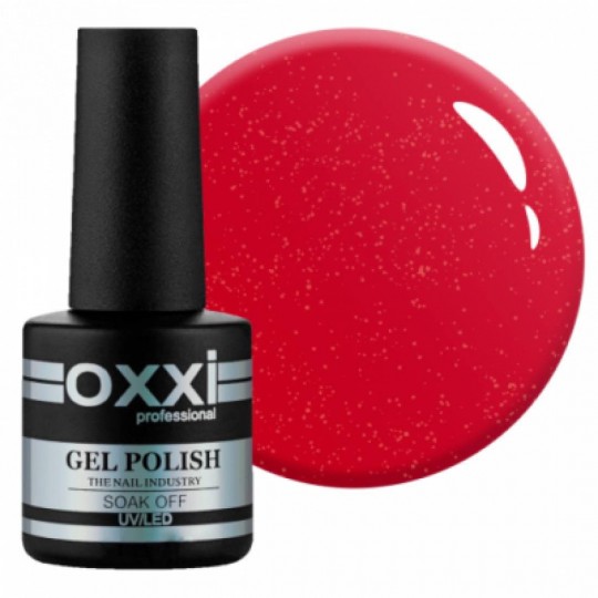 Oxxi gel polish #023 (light red with micro-sparkle)