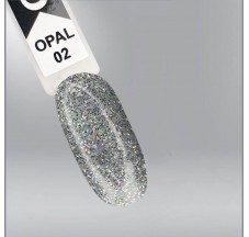 Гель-лак Opal Oxxi 002 серебряный с разноцветными блестками, 10мл