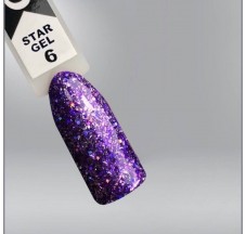 Oxxi star gel 006 gel polish, purple, glitter