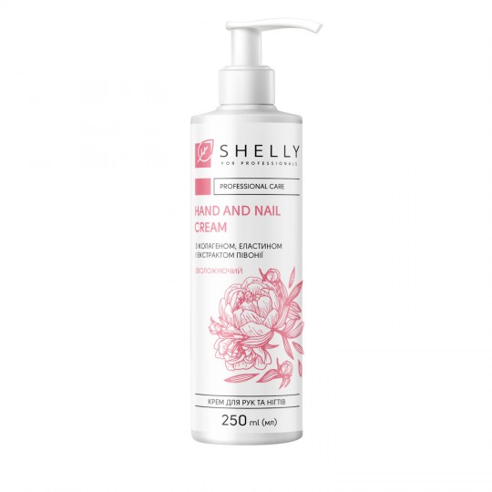 Hand and nail cream with collagen, elastin and peony extract Shelly 250 ml