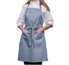 Shelly branded apron gray