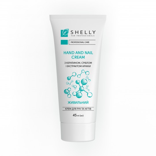 Hand and nail cream with keratin, silver and arnica extract Shelly 45 ml
