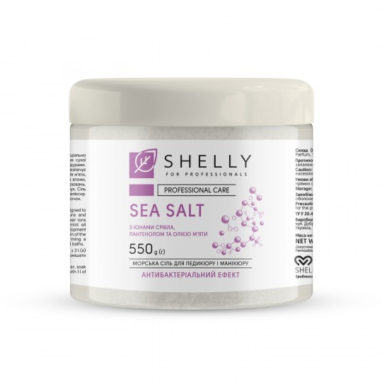 Соль для ванн с ионами серебра, пантенолом и маслом мяты Shelly 550 г